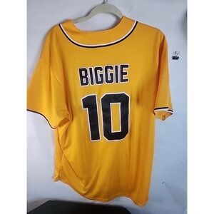 Bad Boy Biggie Smalls Jersey Mens XL Yellow #10 Baseball Notorious BIG Stitch